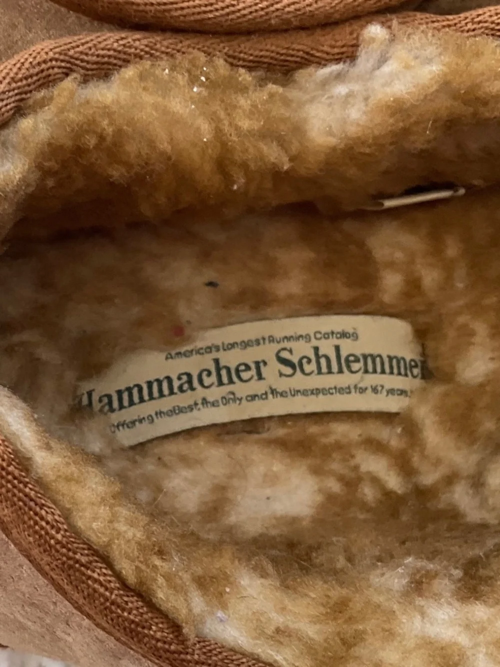 Hammacher Schlemmer tan slippers,men.XL